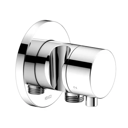 KEUCO IXMO Vanne d‘inversion à encastrer 3 consommateurs, raccord de flexible, poignée Comfort et support de douche, sans arrêt, rosace ronde