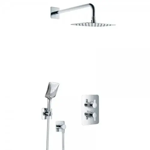 HSK Ensemble de douche 2.04 Softcube, avec support mural courbé, chromé