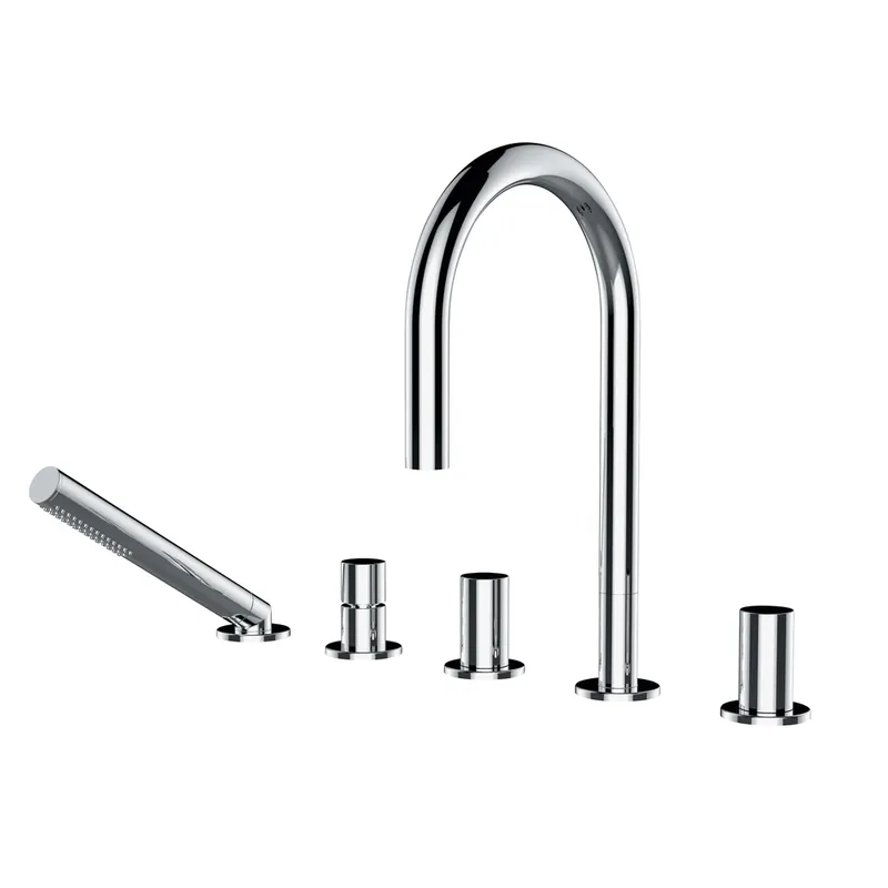 LAUFEN Kartell Combinaison de remplissage de baignoire 5 trous, sans plaque de montage, saillie 173 mm, chromé