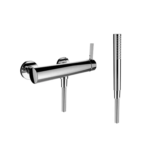 LAUFEN Kartell Mitigeur monocommande de douche pour montage apparent, un consommateur, avec accessoires, chromé