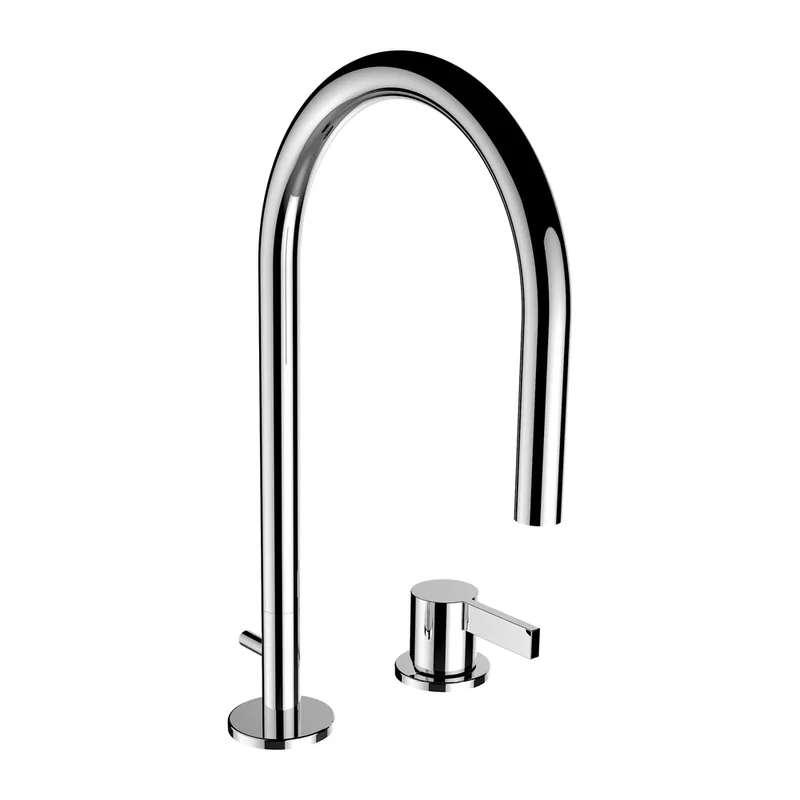 LAUFEN Kartell mitigeur lavabo 2 trous, bec orientable, avec robinet de vidange, saillie 166 mm, chromé