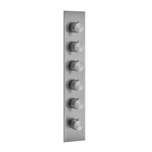 Thermostat encastrable Gessi316 prêt à lemploi, montage vertical, 5 voies séparées, une rosace