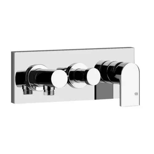 Gessi Emporio Via Manzoni kit prêt à poser pour mitigeur monocommande de douche, avec inverseur 2 voies et coude de raccordement mural direct sans support