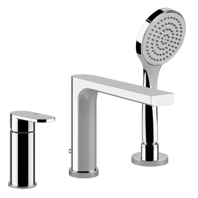 Gessi Emporio Via Bagutta Mélangeur de baignoire trois trous avec inverseur, pour bec de baignoire, saillie 224 mm