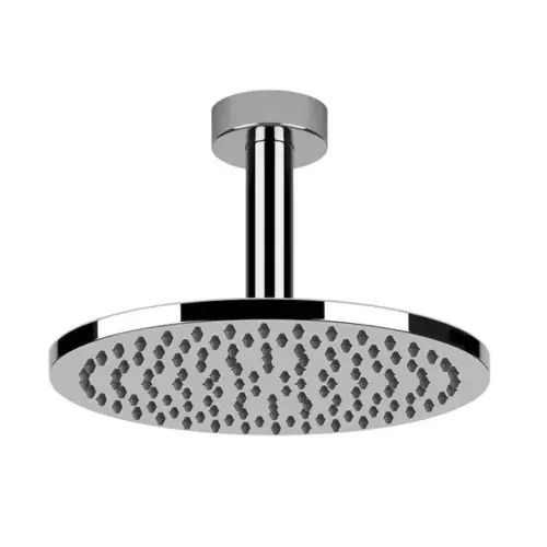 Gessi Emporio pommeau de douche anticalcaire rond avec joint et bras de plafond, 1/2 connexion A 3 bar de pression environ 15 l/min