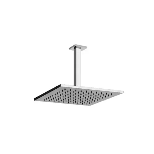 Gessi Emporio douche de tête anticalcaire 300mm avec articulation, bras de plafond carré, rosace 60 mm, longueur 266 mm