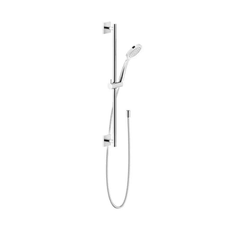 Gessi Emporio ensemble barre de douche 600 mm, rosace carrée, avec douchette à main anticalcaire type 1 jet et flexible de douche 1,50 m