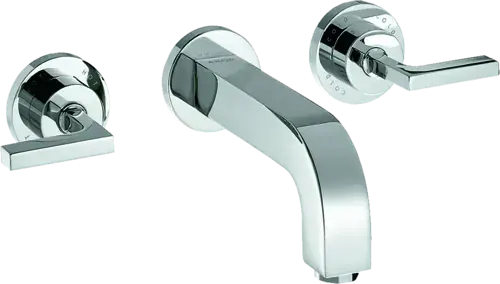 hansgrohe AXOR Citterio mitigeur lavabo 3 trous encastré, bec 222mm, béqu‘illes, rosettes pour montage mural