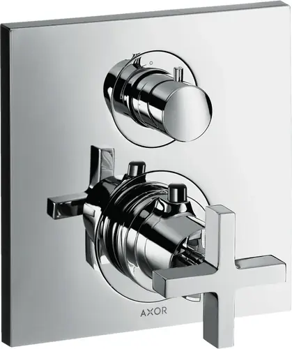 hansgrohe AXOR Citterio Thermostat encastré avec robinet d‘arrêt, poignées transversales, 1 consommateur