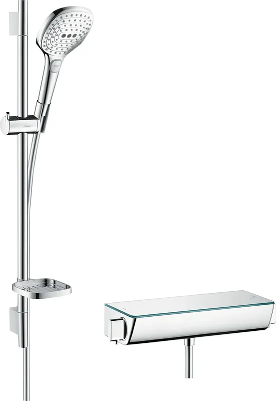 Système de douche Raindance Select en surface 120 avec Ecostat Select thermostat et rail de douche 65 cm