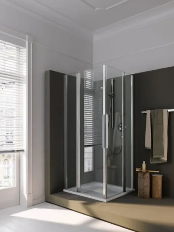 Coral corner shower swing door with fixed panel half myDay EPFS left 120 1165-1185x2000mm
