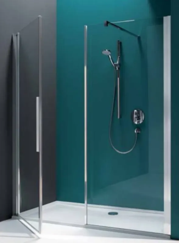 Porte battante en corail avec cloison en alignement pour installation dans une niche myDay NPWWA gauche 120 1165-1205x2000mm