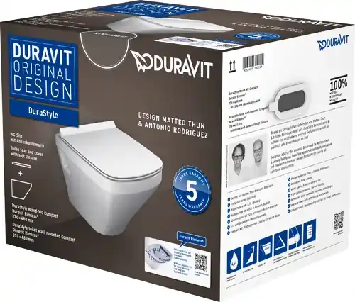 Toilettes murales Duravit DuraStyle Compact Ensemble sans rebord Duravit