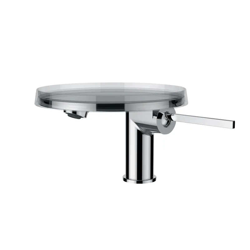 LAUFEN Kartell Mitigeur monocommandé pour lavabo disc, bec fixe, sans vidage, avec levier pour vidage, saillie 110 mm, chromé