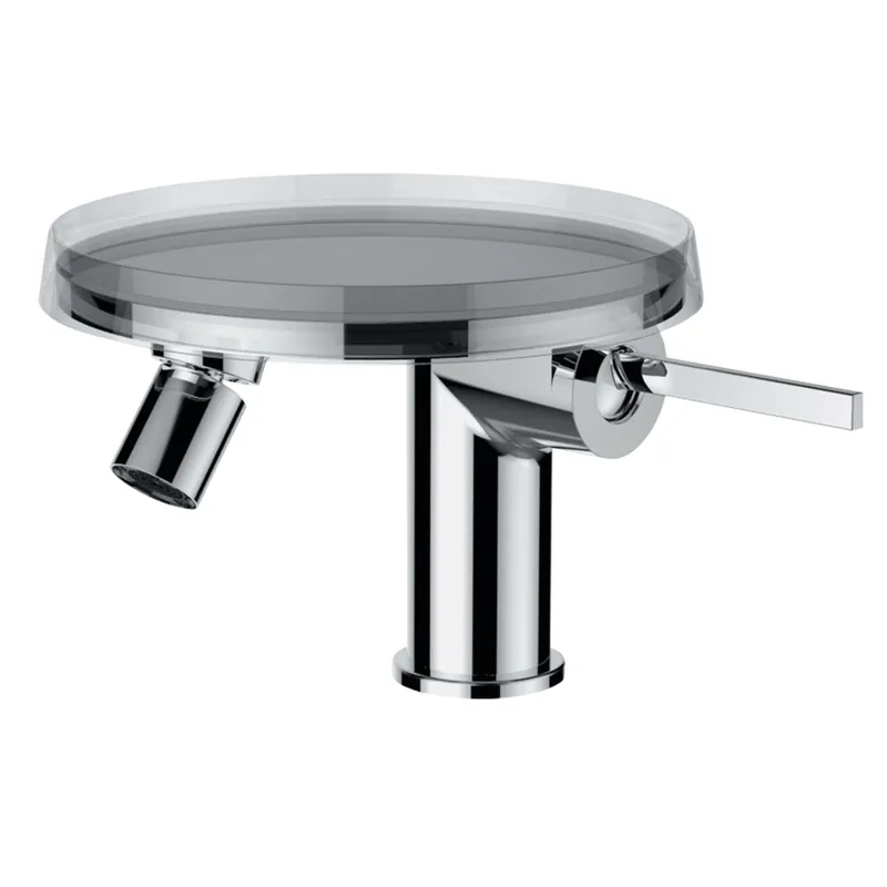 LAUFEN Kartell Mitigeur monocommandé pour bidet, sans vidage, avec tablette, saillie 125 mm, chromé