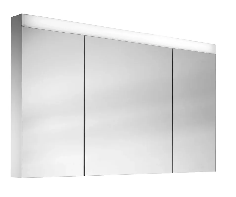 Schneider PATA LED Armoire de toilette, 3 portes 35/60/35cm, 1295x120x756mm, éclairage supérieur variable