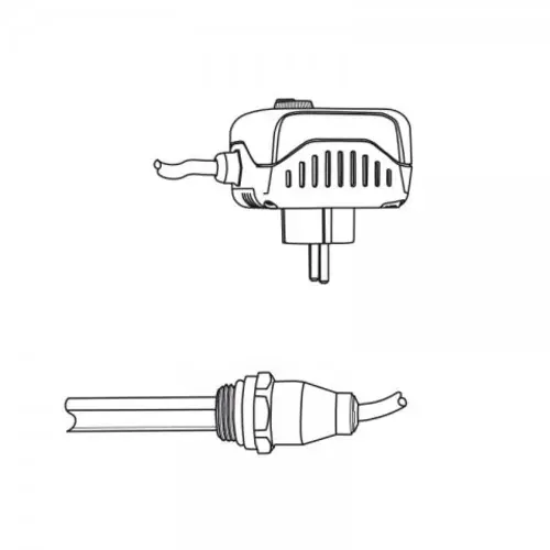 HSK Barre chauffante 2 avec interrupteur marche/arrêt, thermostat d‘ambiance, 300 Watt, blanc