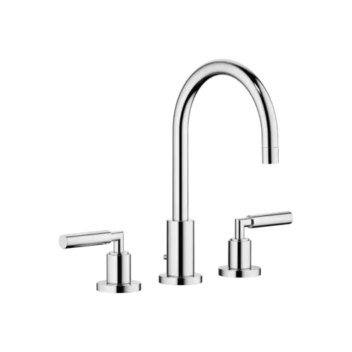 Dornbracht TARA Mélangeur de lavabo à trois trous avec garniture d‘écoulement, saillie 165mm