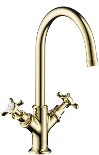 hansgrohe AXOR Montreux Mélangeur lavabo 2 poignées 210, garniture de vidage à tirette