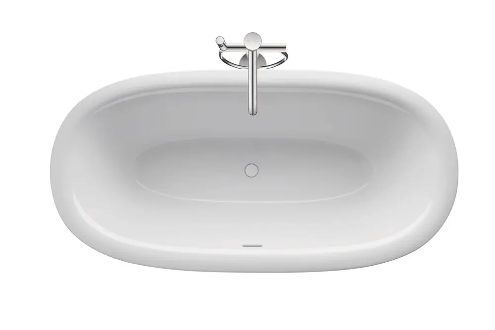 Baignoire en pose libre White Tulip Ovale Duravit, 2 pentes de dos, revêtement acrylique sans soudure, 1600x800mm, blanc