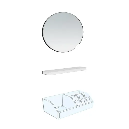 LAUFEN FRAME 25 Set d‘accessoires, Miroir de soins de beauté, barre magnétique, organiseur