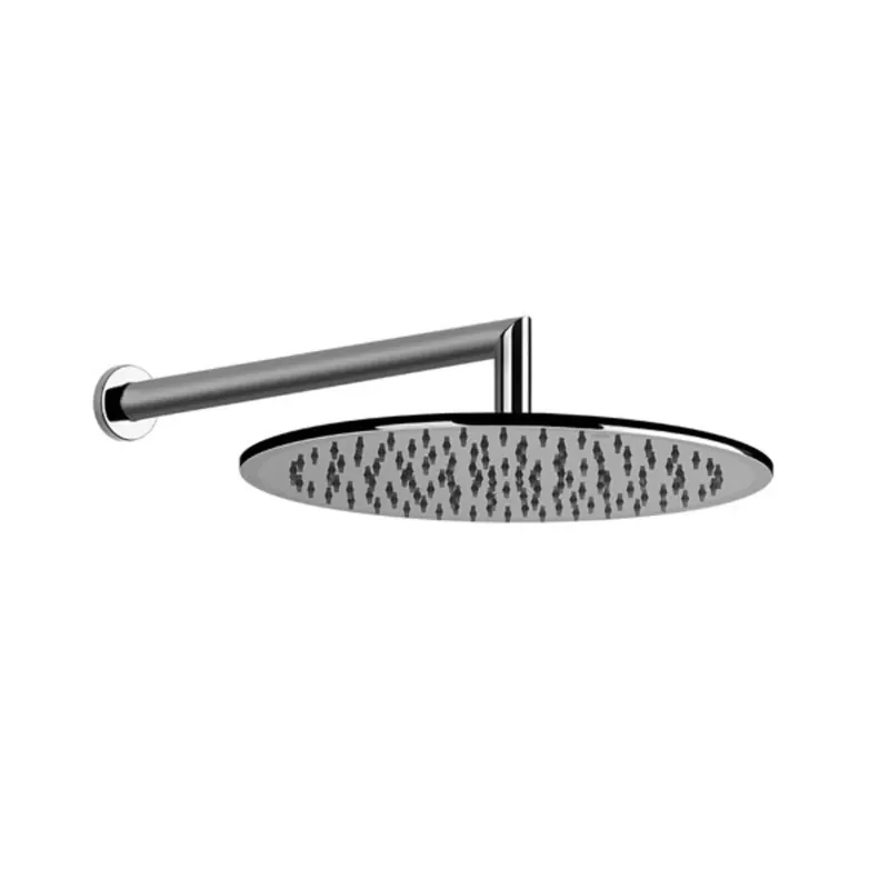 Gessi Emporio douche de tête anticalcaire avec articulation, bras mural rond et rosace D60 mm, longueur 348 mm