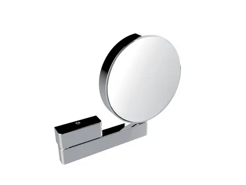 Miroir de soins de beauté et de rasage emco, réfléchissant des deux côtés, grossissement 3x et 7x, rond, sur bras articulé, non éclairé