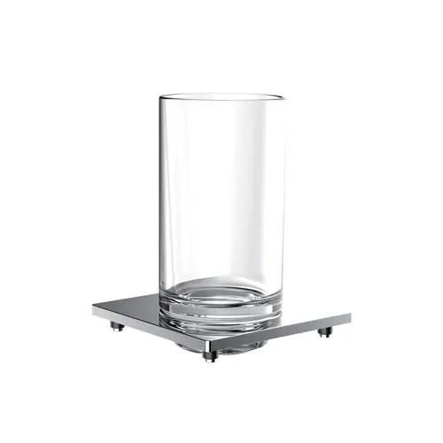 Porte-verre de liaison emco pour garde-corps, verre cristal clair, chromé