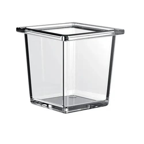 Cuvette carrée en verre de liaison emco pour garde-corps, verre cristal clair, profond
