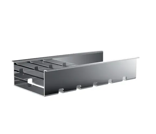 Panier de liaison emco rectangulaire pour garde-corps, plat, chromé