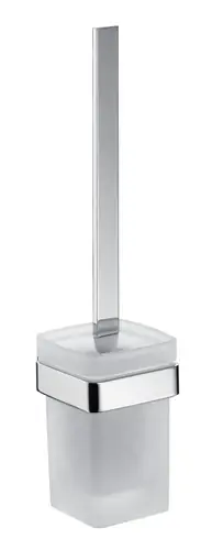 emco loft ensemble brosse de toilette, modèle mural, verre cristal satiné
