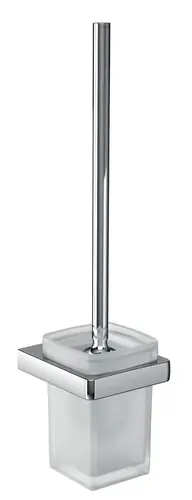 Brosse de toilette tendance emco, montage mural, verre cristal satiné, manche chromé