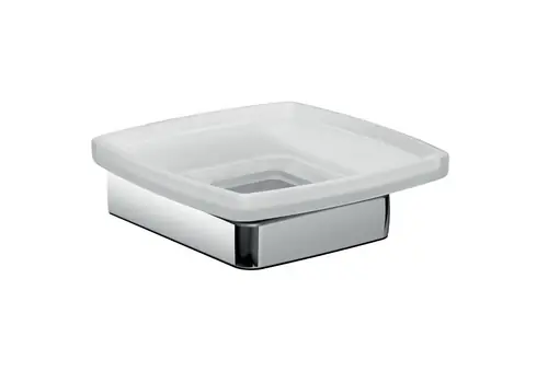 Porte-savon tendance emco, modèle mural, verre cristal satiné, chromé