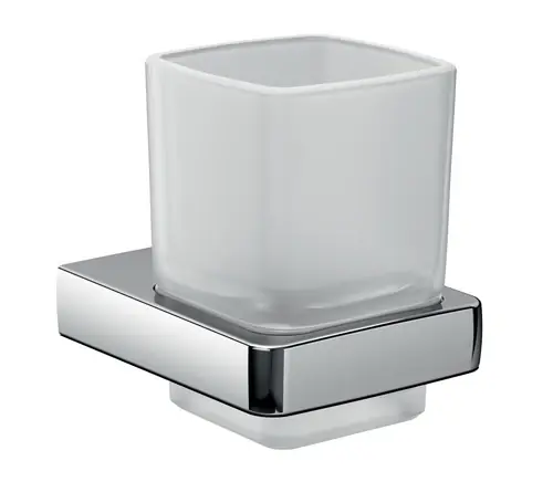 Porte-verre tendance emco, verre cristal satiné, chromé