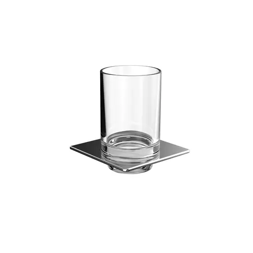 Porte-verre emco art, y compris verre cristal clair, chromé