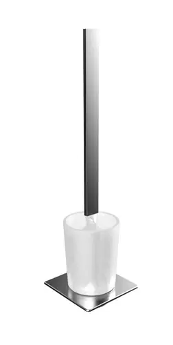 Brosse de toilette emco art, murale, récipient en verre cristal satiné, manche chromé