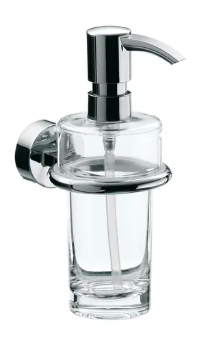 emco roundo 2 distributeur de savon liquide, verre cristal clair, pompe doseuse plastique, env. 130 ml