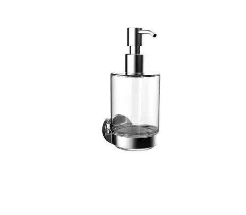 Distributeur de savon rond emco, récipient en verre cristal, modèle mural