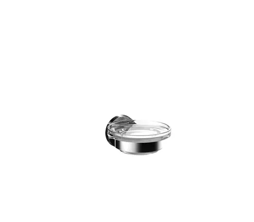 Porte-savon rond emco, plat en verre cristal