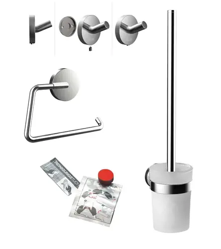 Set WC rond emco avec porte-papier, set de brosses et set dadhésifs