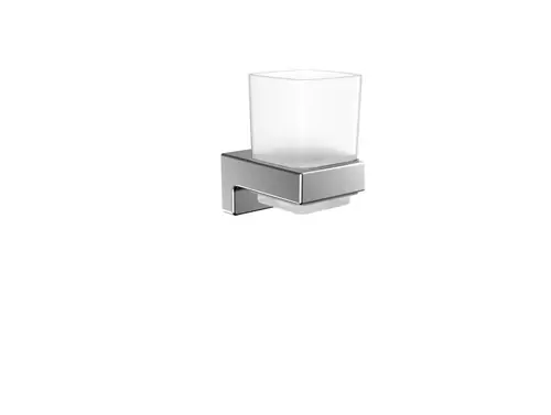 emco cue porte-verre chromé avec verre en cristal, modèle mural