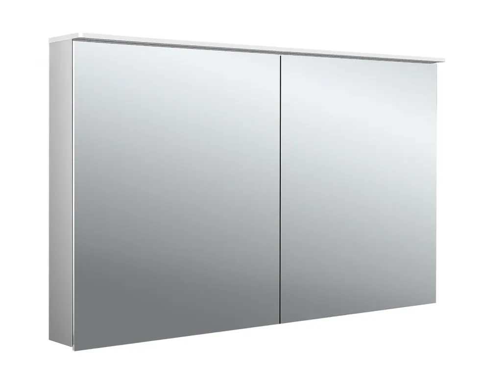 emco flat 2 Armoire à glace lumineuse LED avec panneau lumineux, 2 portes, 1200x711x113mm