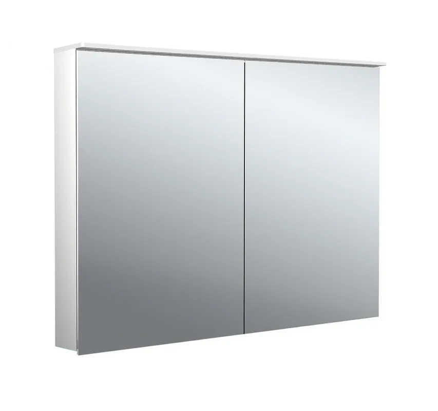 emco flat 2 Armoire de toilette avec éclairage LED avec panneau lumineux, 2 portes, 1000x711x113mm