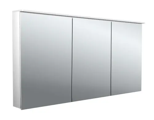 emco flat 2 Armoire à glace lumineuse LED avec panneau lumineux, 3 portes, 1400x711x113mm