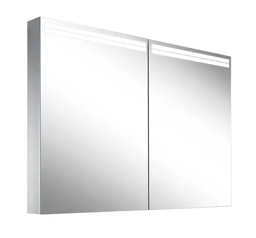 Schneider ARANGA TW Armoire de toilette avec éclairage LED, 2 miroirs doubles, 100x70x12cm, 02.41