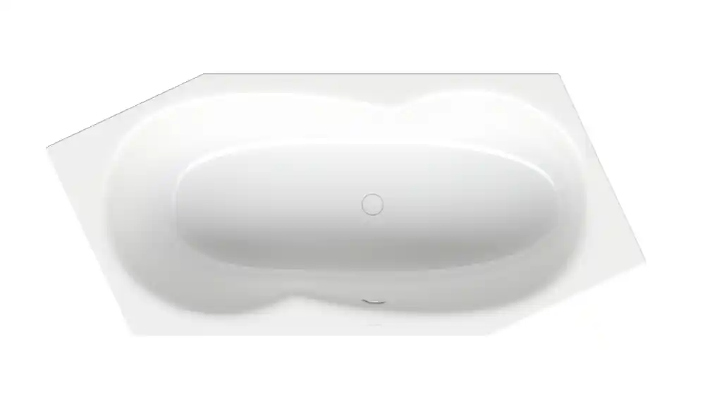 BetteMetric Baignoire hexagonale, 2 places, côté pieds à droite, trop-plein à l‘avant, 2060x900x450mm