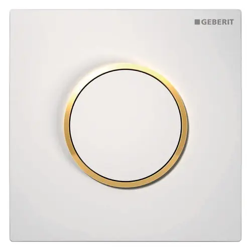 Commande d‘urinoir Geberit avec déclenchement pneumatique de la chasse d‘eau, plaque d‘actionnement de type 10
