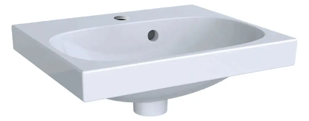 Geberit Acanto lave-mains, 1 trou de robinetterie au centre, avec trop-plein, 450x380mm