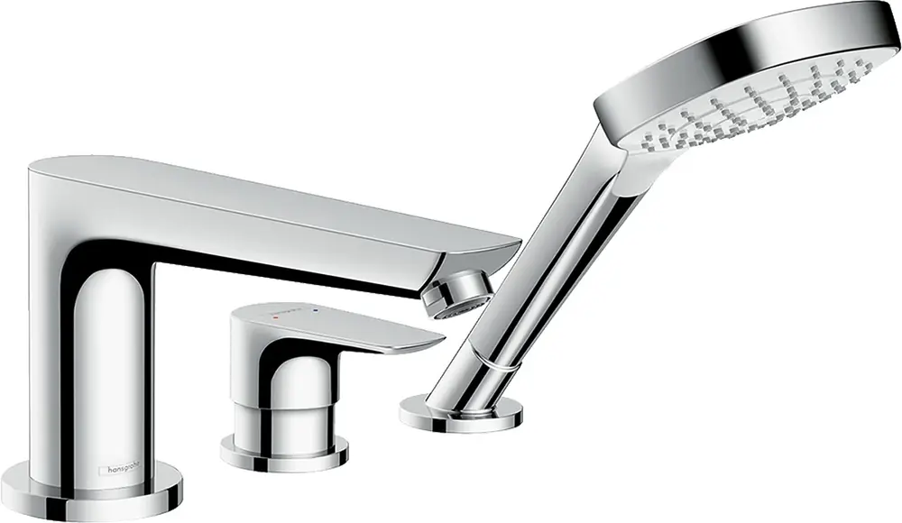 hansgrohe Talis E Jante de baignoire 3 trous avec Secuflex, saillie 196 mm
