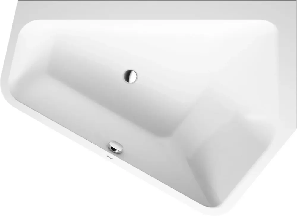 Baignoires Duravit Paiova 5-angle, angle à droite, avec revêtement acrylique sans soudure et bâti-support, 1770x1300mm, blanc